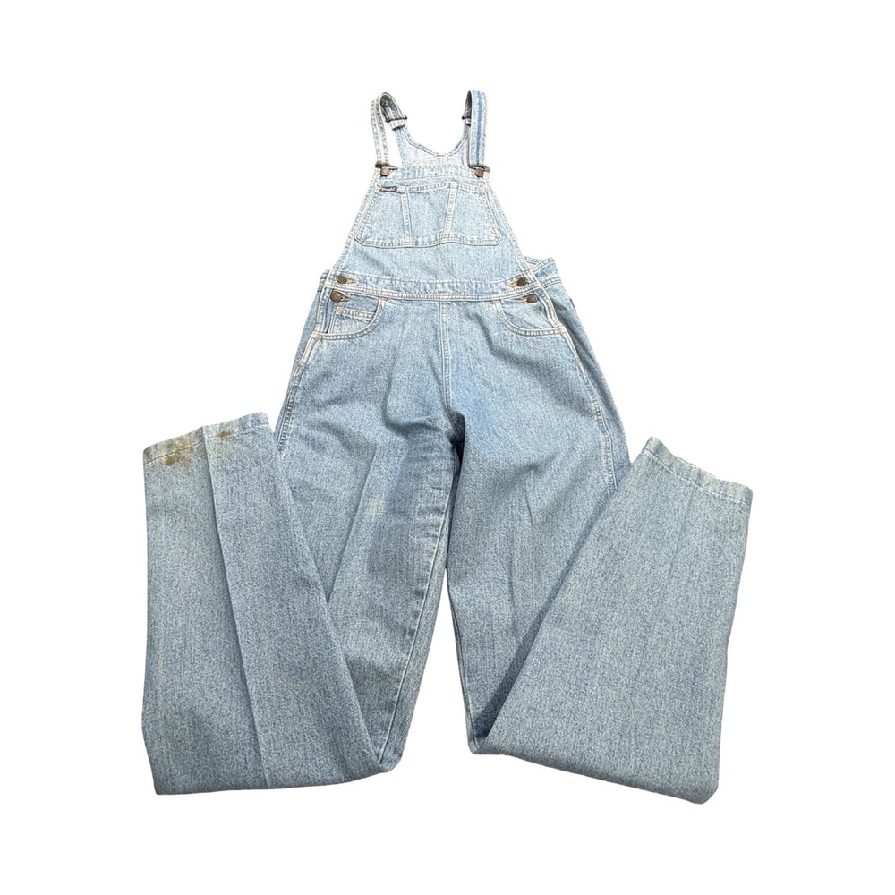 Wrangler Denim Overalls Men 30x34 Light Wash Made in USA Cotton Western Vintage